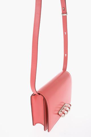 Leather FOUR RING Crossbody Bag with Decorative Ring Handle