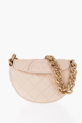 Quilted Leather MINI FLEMING SOFT Bag with Golden Chain and Removable Shoulder Strap