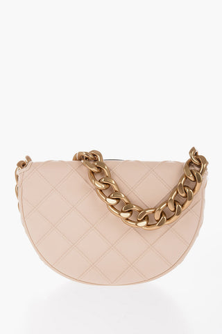 Quilted Leather MINI FLEMING SOFT Bag with Golden Chain and Removable Shoulder Strap
