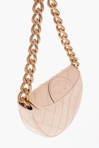 Quilted Leather MINI FLEMING SOFT Bag with Golden Chain and Removable Shoulder Strap