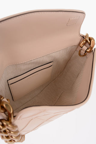 Quilted Leather MINI FLEMING SOFT Bag with Golden Chain and Removable Shoulder Strap