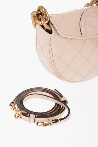 Quilted Leather MINI FLEMING SOFT Bag with Golden Chain and Removable Shoulder Strap