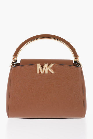 MICHAEL Textured Leather KARLIE Handbag with Golden Details