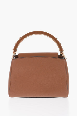 MICHAEL Textured Leather KARLIE Handbag with Golden Details