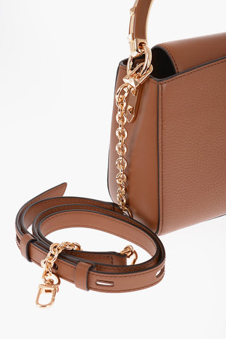 MICHAEL Textured Leather KARLIE Handbag with Golden Details