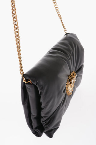 DEVOTION Leather Shoulder Bag with Golden Metal Heart