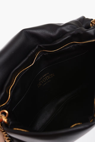 DEVOTION Leather Shoulder Bag with Golden Metal Heart