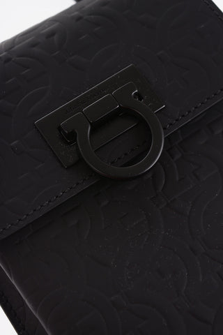 Borsa a Spalla in Pelle con Monogram All-Over