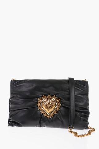 DEVOTION Borsa a Tracolla in Pelle con Cuore in Metallo Dorato