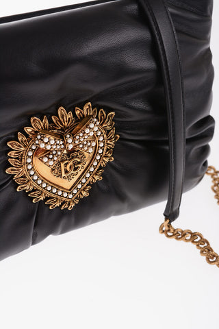 DEVOTION Borsa a Tracolla in Pelle con Cuore in Metallo Dorato
