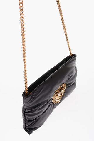DEVOTION Borsa a Tracolla in Pelle con Cuore in Metallo Dorato