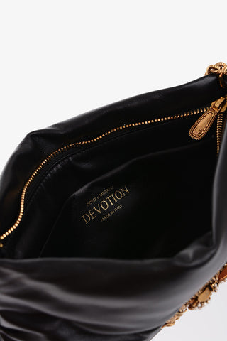 DEVOTION Borsa a Tracolla in Pelle con Cuore in Metallo Dorato
