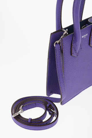 Textured Leather Mini Tote Bag with Remoable Shoulder Strap