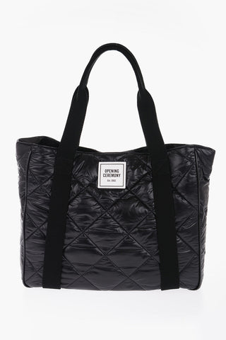 Quilted Nylon BOX LOGO Tote Bag