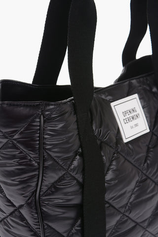 Quilted Nylon BOX LOGO Tote Bag