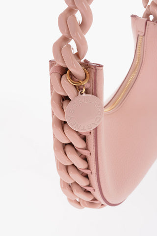 Textured Faux Leather Mini Hobo Bag with Chain Detail