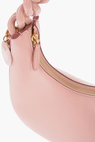 Textured Faux Leather Mini Hobo Bag with Chain Detail