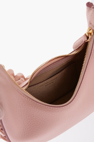 Textured Faux Leather Mini Hobo Bag with Chain Detail