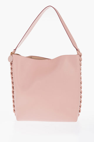 Borsa Tote in Ecopelle Martellata con Catena Laterale