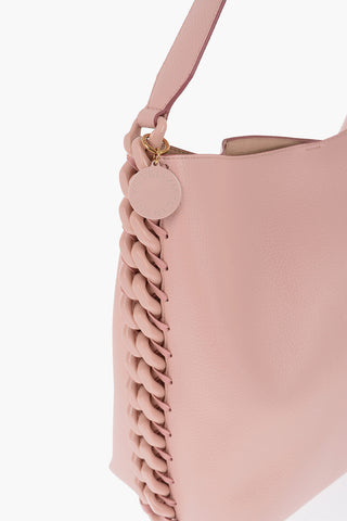 Textured Faux Leather Tote Bag with Side Chain