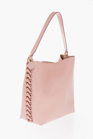 Borsa Tote in Ecopelle Martellata con Catena Laterale