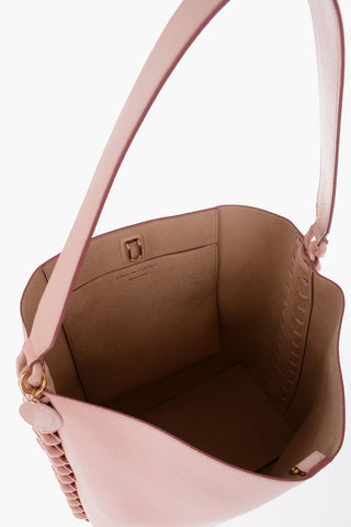 Borsa Tote in Ecopelle Martellata con Catena Laterale