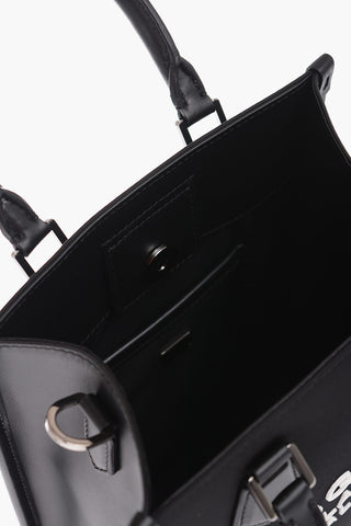 Nylon and Leather Tote Bag with Embossed Logo