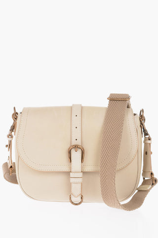 Leather SALLY Messenger Bag with Golden Buckle