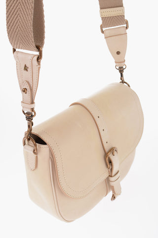 Leather SALLY Messenger Bag with Golden Buckle