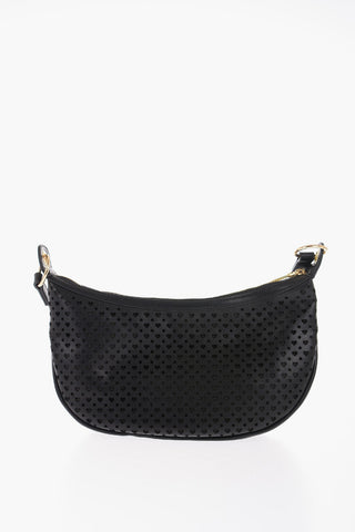 LOVE Faux Leather Hobo Bag With  All-Over Heart Shaped Openwork
