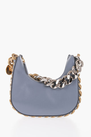 Faux Leather Mini Hobo Bag with Gradient Chain Detail