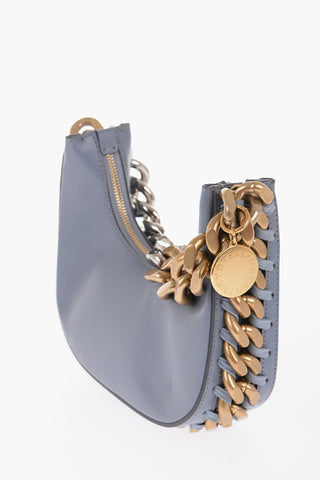 Faux Leather Mini Hobo Bag with Gradient Chain Detail
