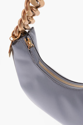 Faux Leather Mini Hobo Bag with Gradient Chain Detail