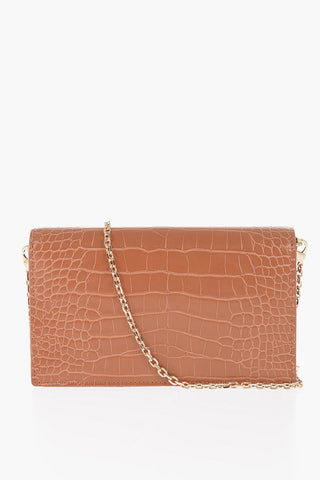 LOVE Crocodile Effect Faux Leather Shoulder Bag with Inner Compartments