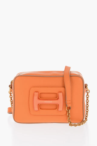 Textured Leather Camera Bag with Golden Gan