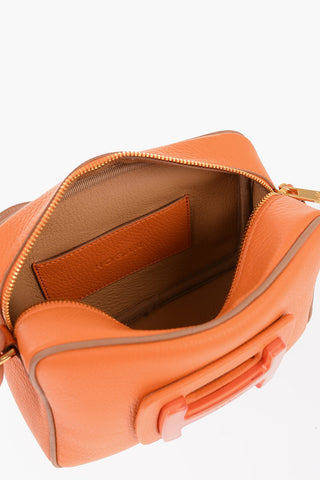 Camera Bag in Pelle Martellata con Catena Dorata