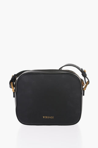 Leather VIRTUS Crossbody Bag with Golden Buckle