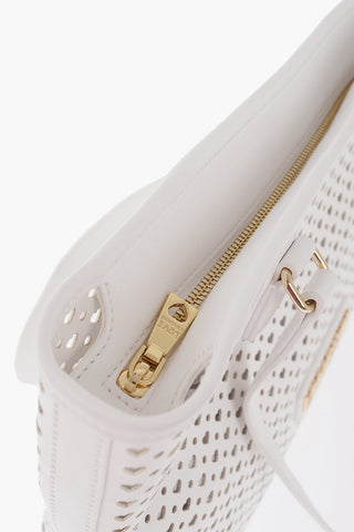 LOVE Faux Leather Tote Bag With  All-Over Heart Shaped Openwork