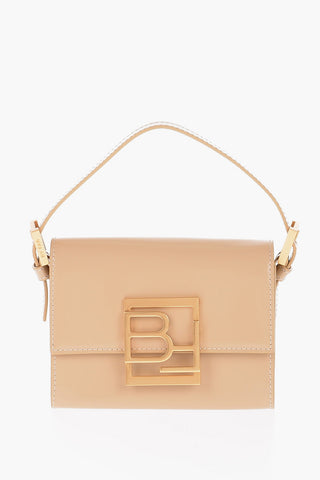 Patent Leather Hand Bag with Golden Buckle