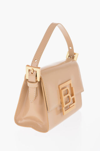 Patent Leather Hand Bag with Golden Buckle