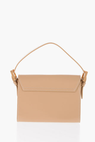 Patent Leather Hand Bag with Golden Buckle