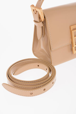 Patent Leather Hand Bag with Golden Buckle