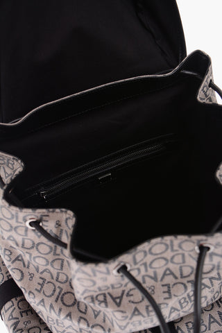 Zaino in Pvc e pelle con Logo All-Over
