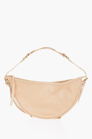 Leather GIB Shoulder Bag with Crocodile Effect Details