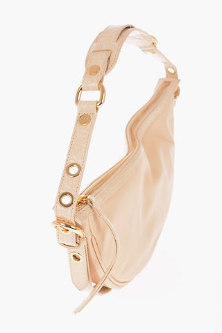 Leather GIB Shoulder Bag with Crocodile Effect Details