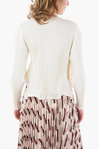 Asymmetric Ribbed Wool Blend Sweater
