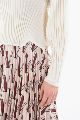 Asymmetric Ribbed Wool Blend Sweater