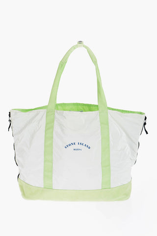 Borsa Tote in Nylon con Dettagli a Contrasto