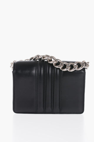 Borsa a Tracolla FOUR RING MINI in Pelle con Abbelliento Color Argento 