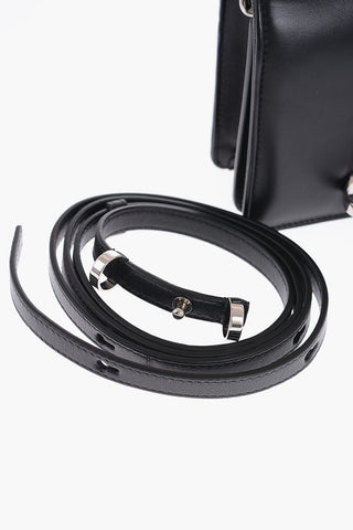 Borsa a Tracolla FOUR RING MINI in Pelle con Abbelliento Color Argento 